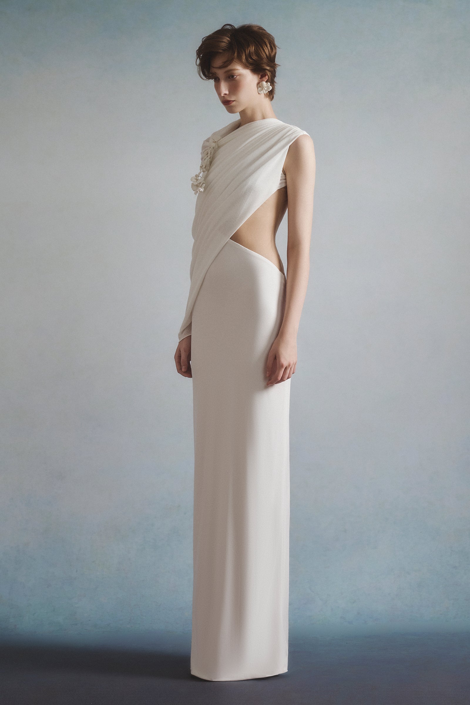Poise Asymmetric Neck Maxi Dress