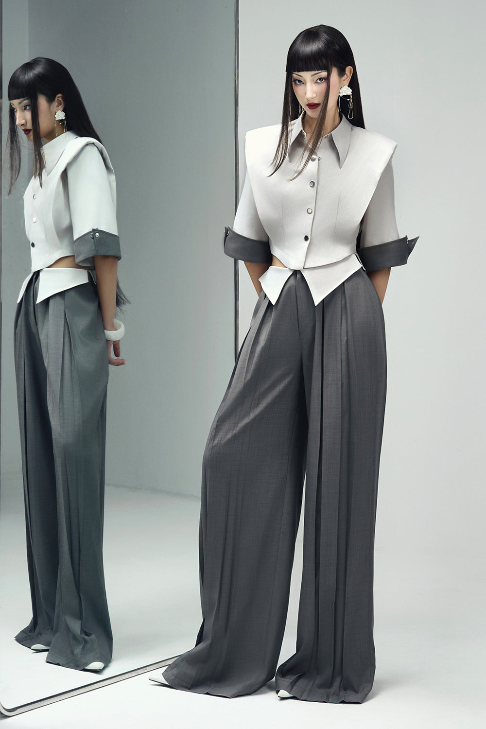 Dalia Cropped Middle Sleeved Twill Jacket