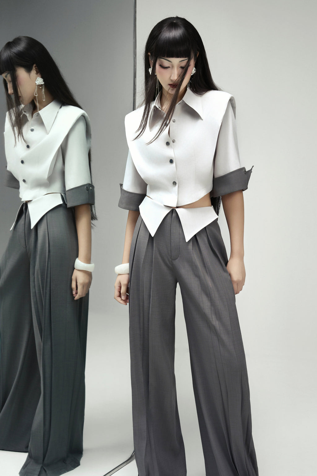 Dalia Cropped Middle Sleeved Twill Jacket