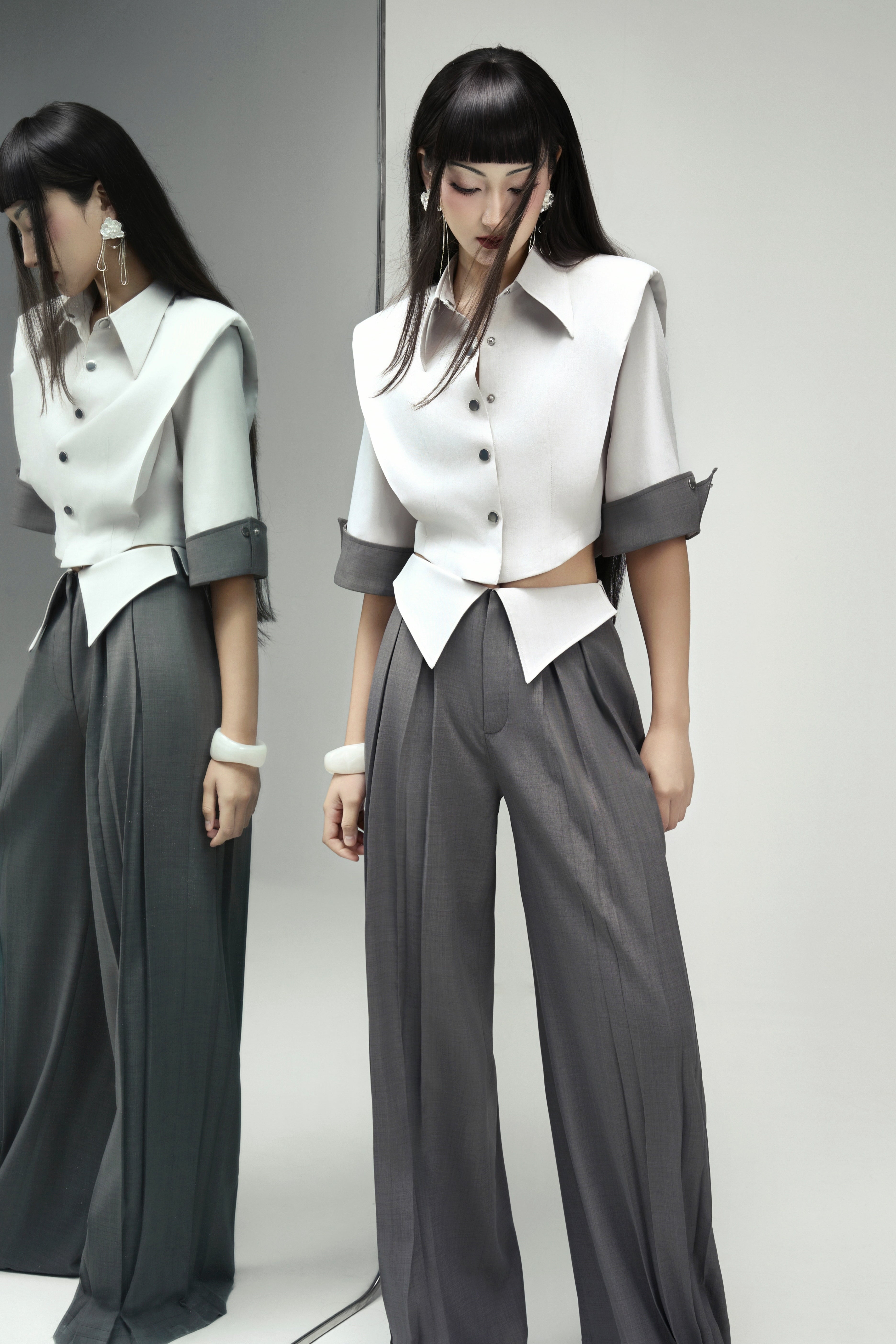 Dalia Cropped Middle Sleeved Twill Jacket