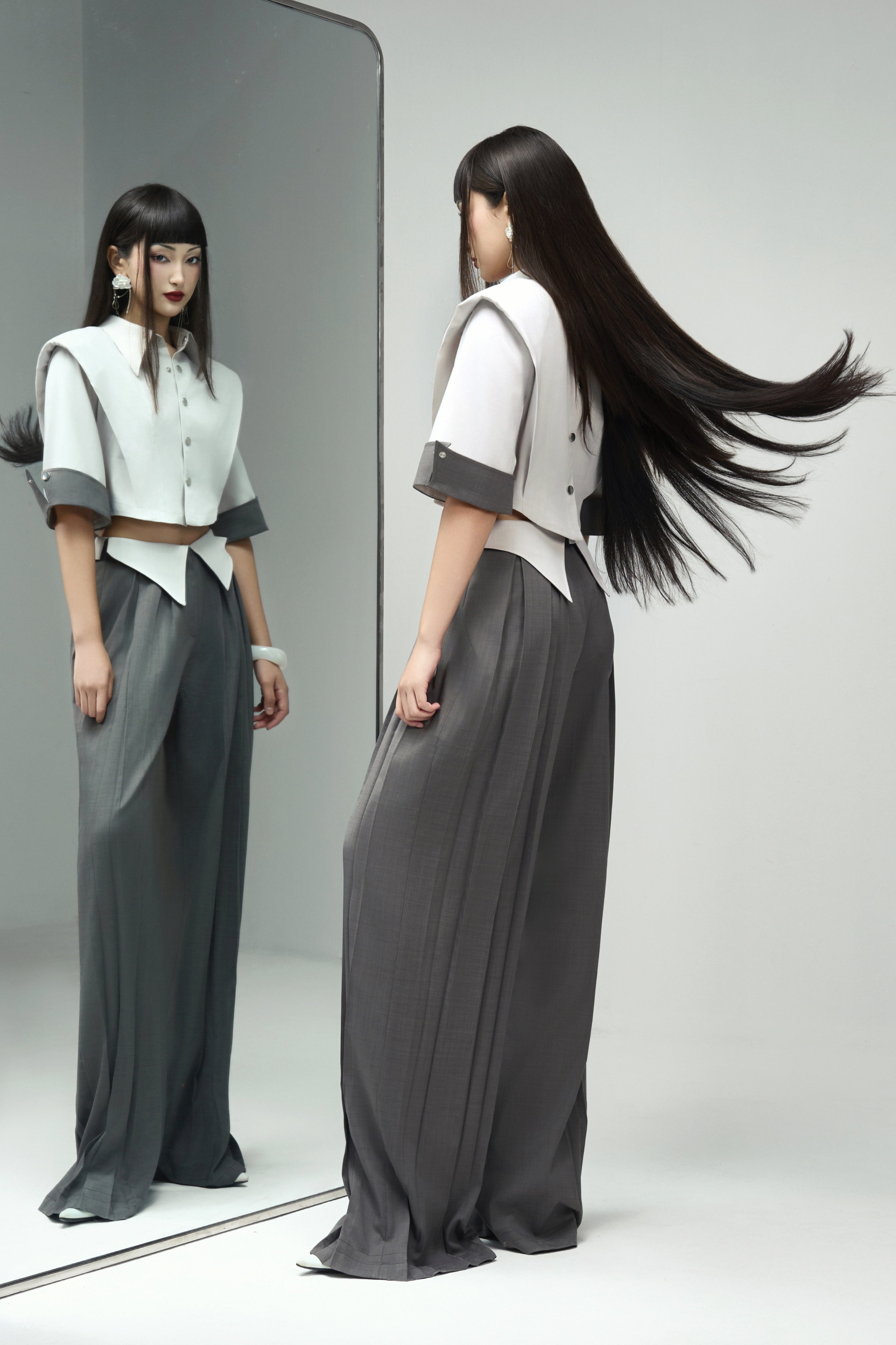 Dalia Cropped Middle Sleeved Twill Jacket