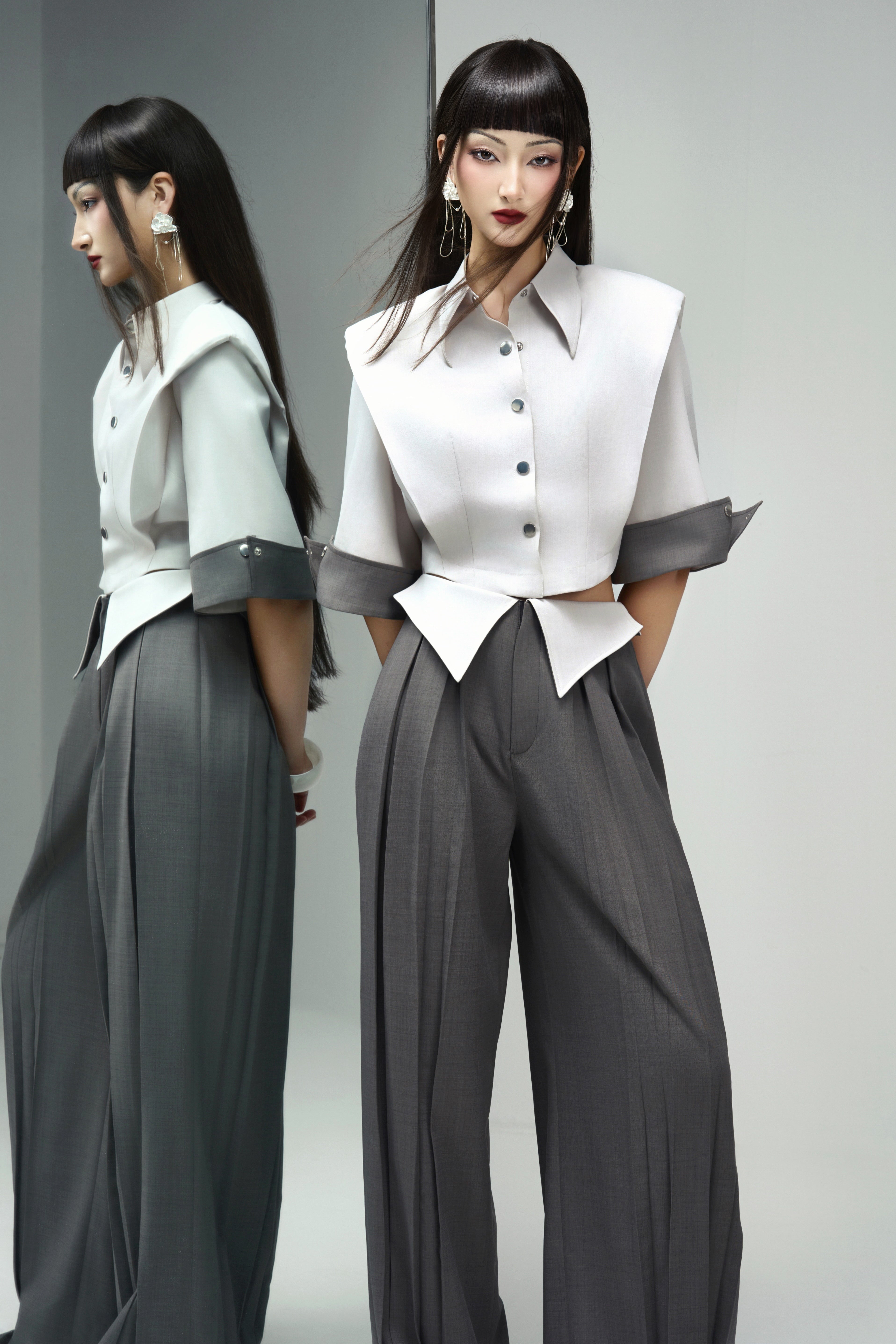 Dalia Cropped Middle Sleeved Twill Jacket