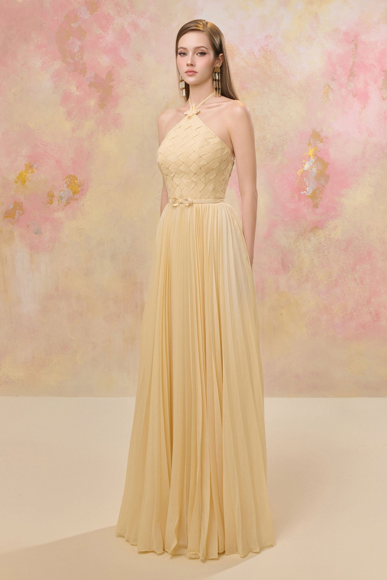 Yune Pleated Maxi Dress
