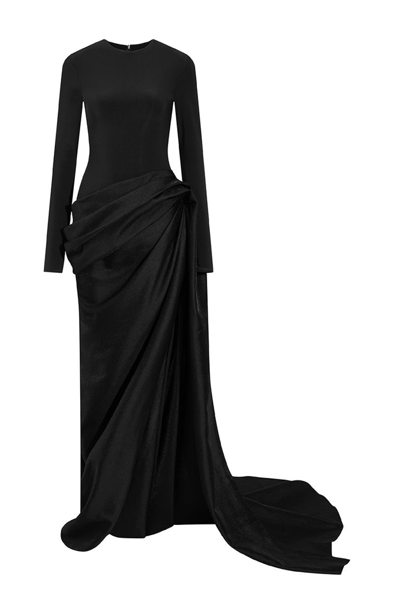 Serpentine Draped Maxi Dress