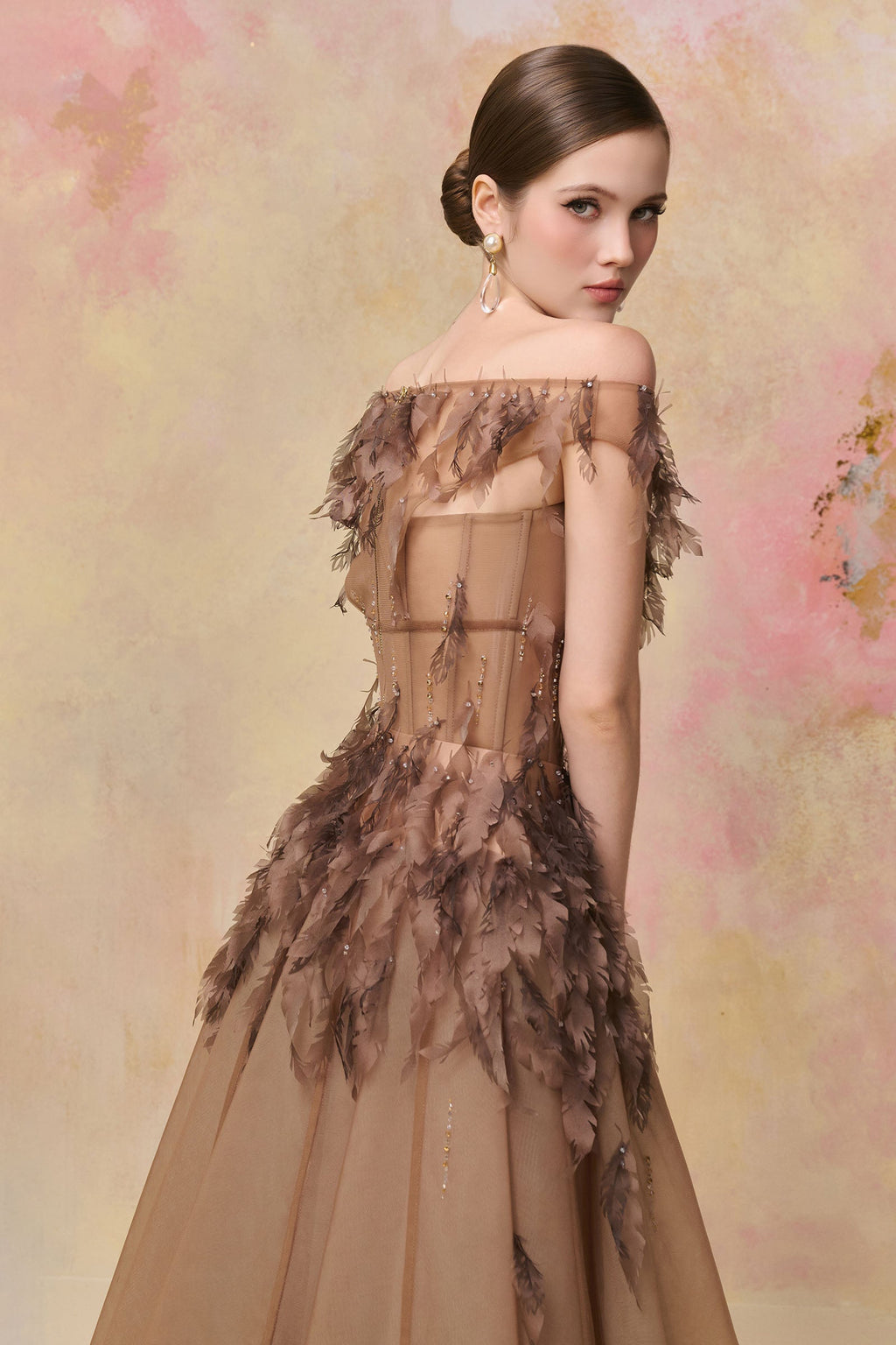 Veilyn Feather Midi Dress