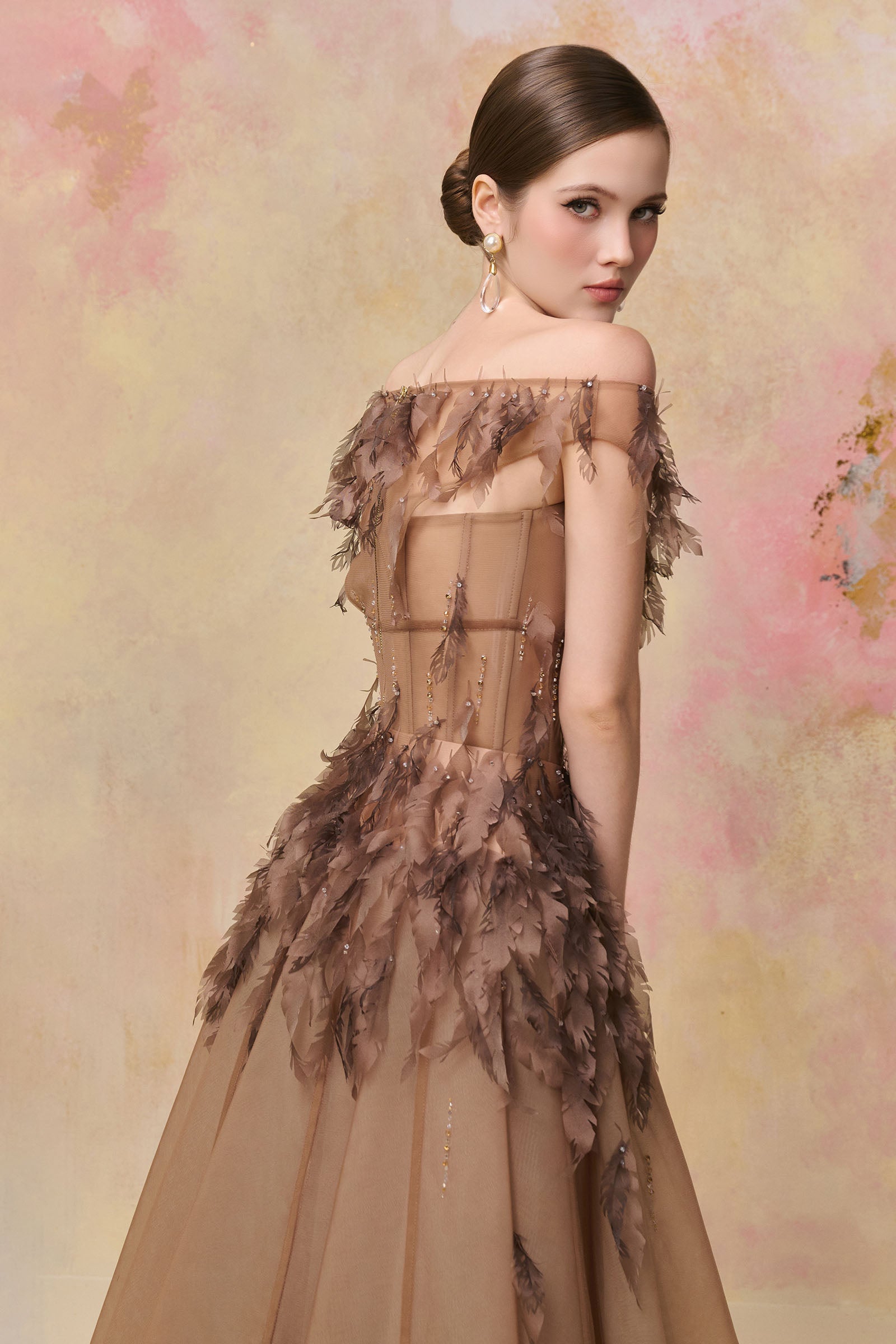 Veilyn Feather Midi Dress