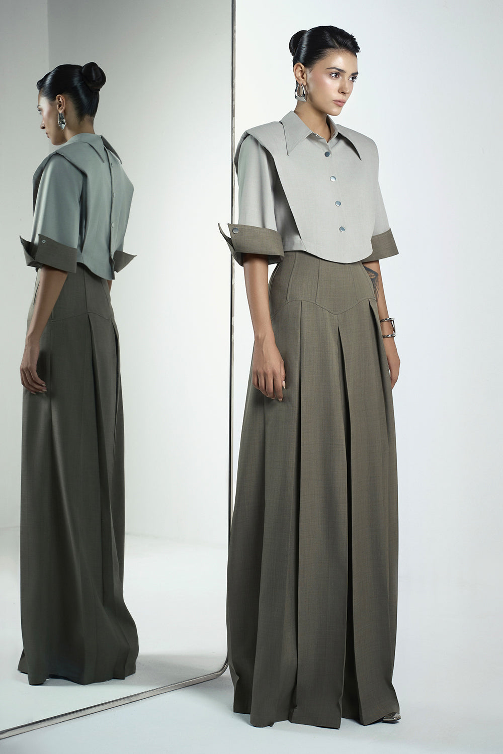 Dalia Cropped Middle Sleeved Twill Jacket