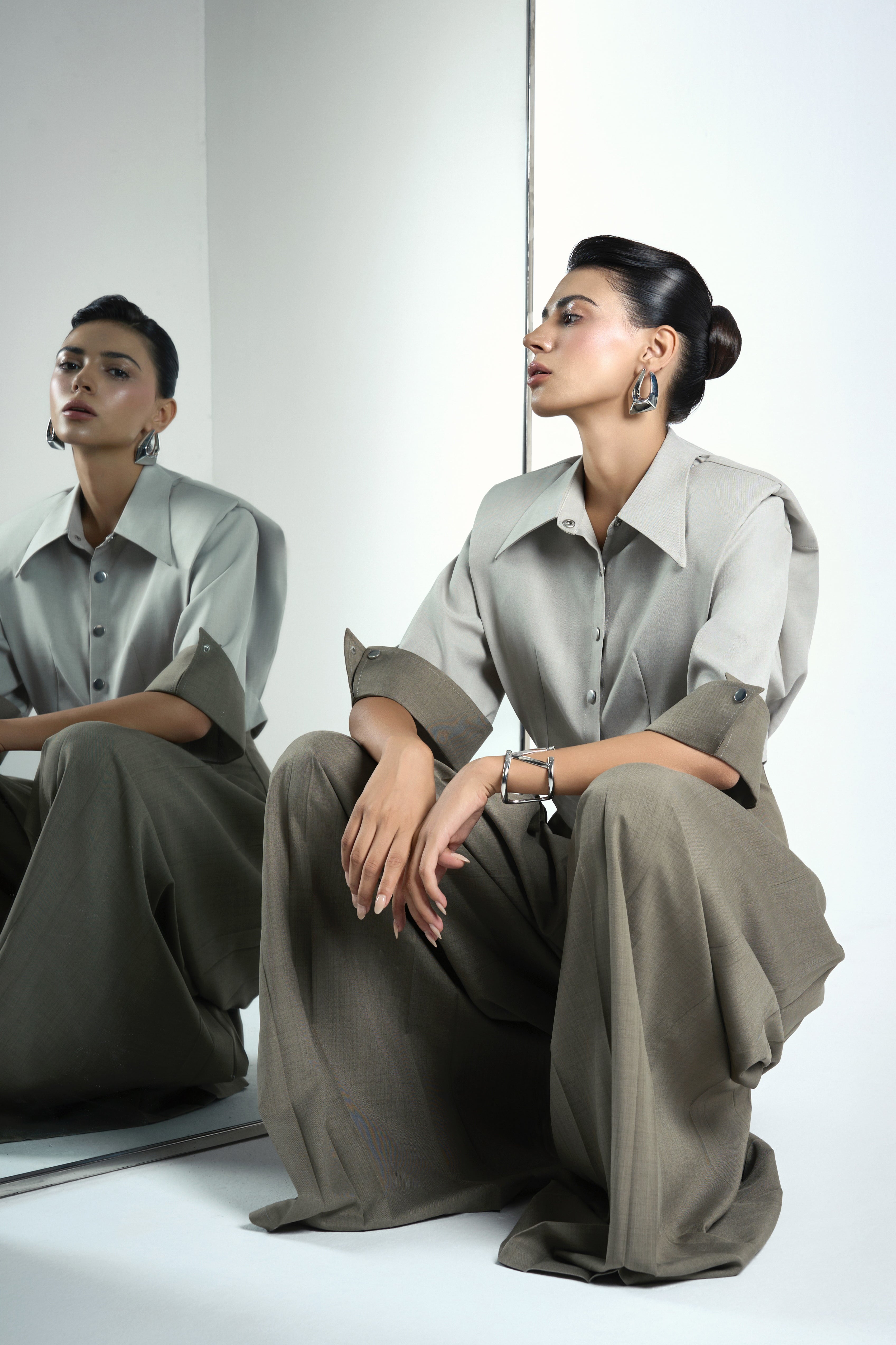 Dalia Cropped Middle Sleeved Twill Jacket