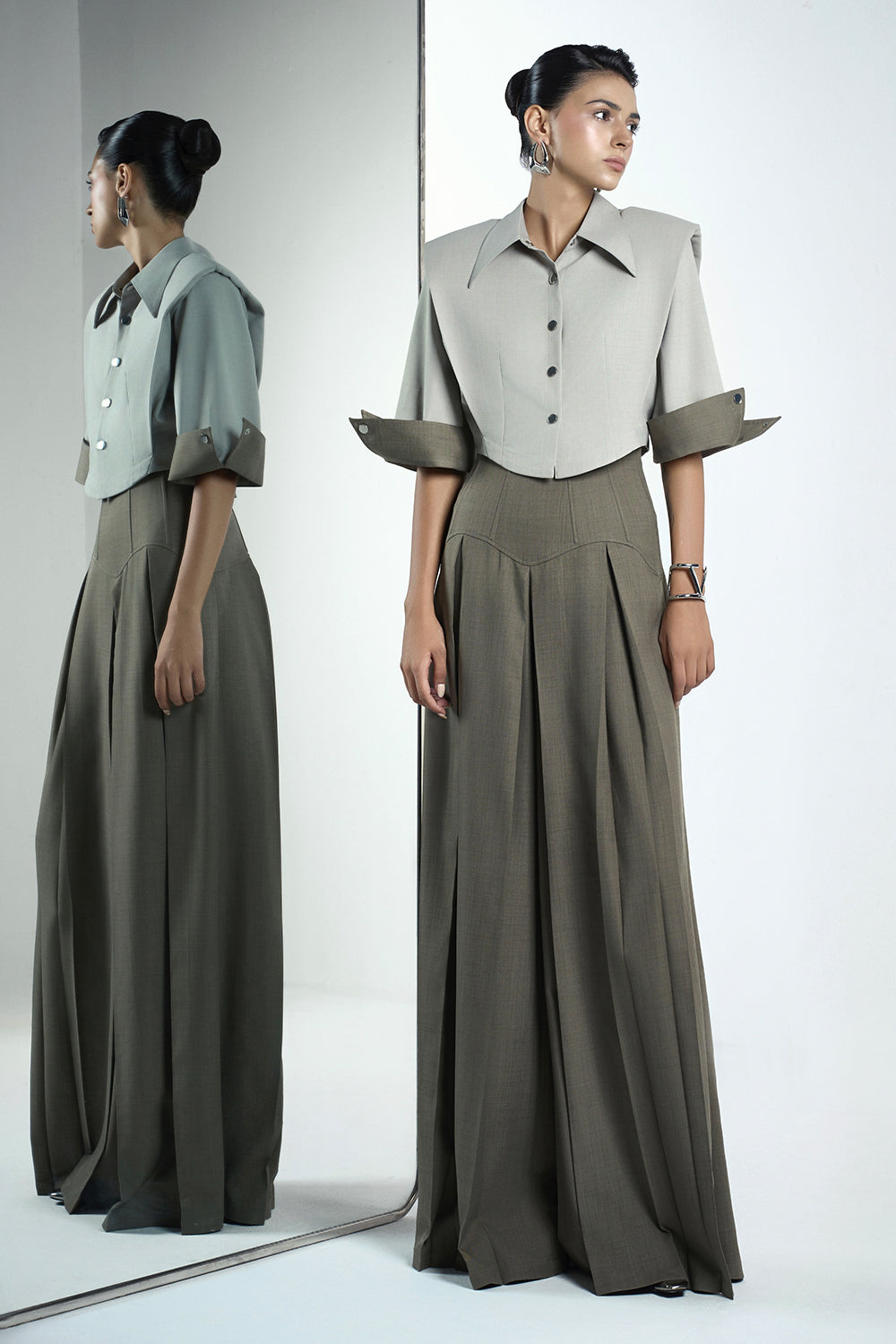 Dalia Cropped Middle Sleeved Twill Jacket