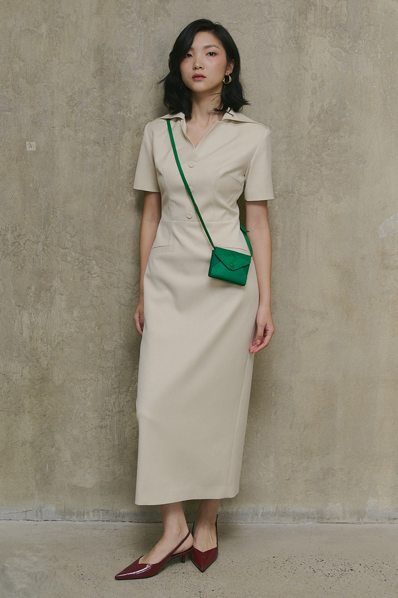 Eminence Button Midi Dress