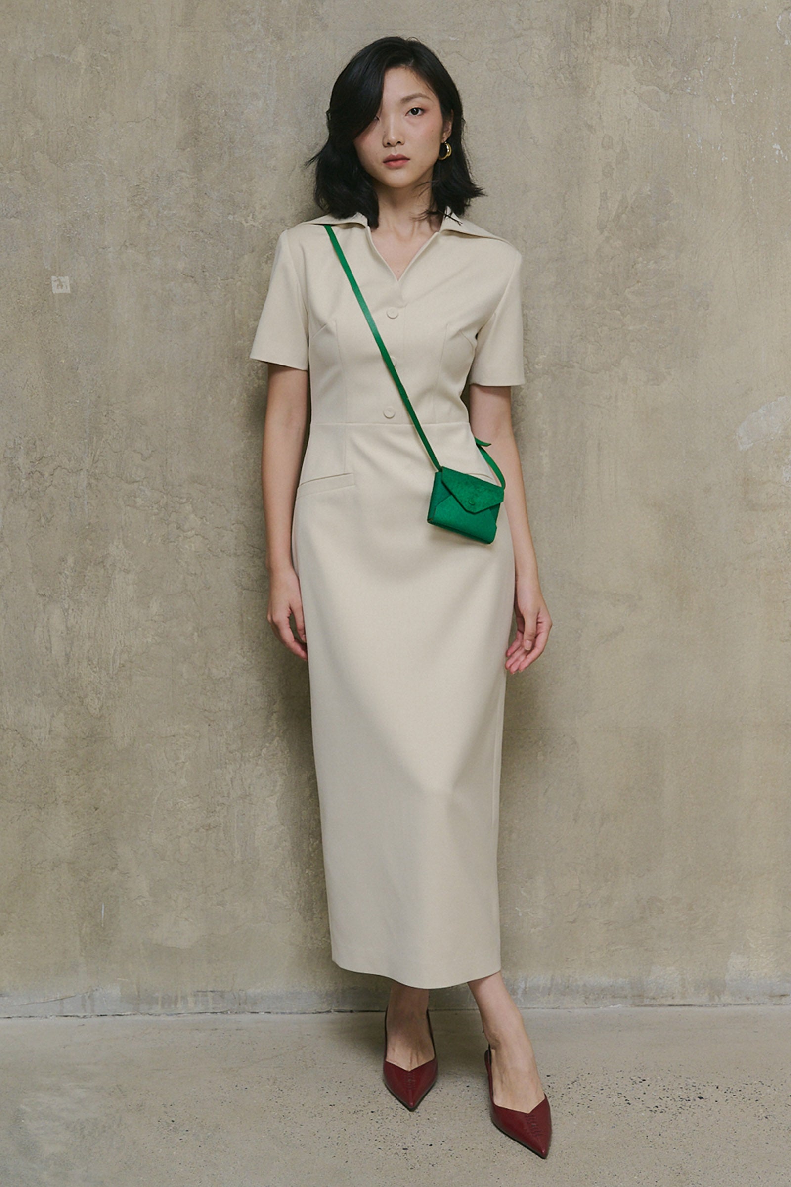 Eminence Button Midi Dress