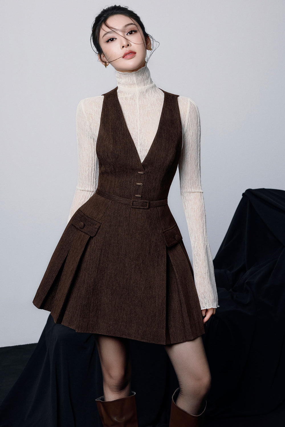 Lilou Bodycon Turtle Neck Woolen Top