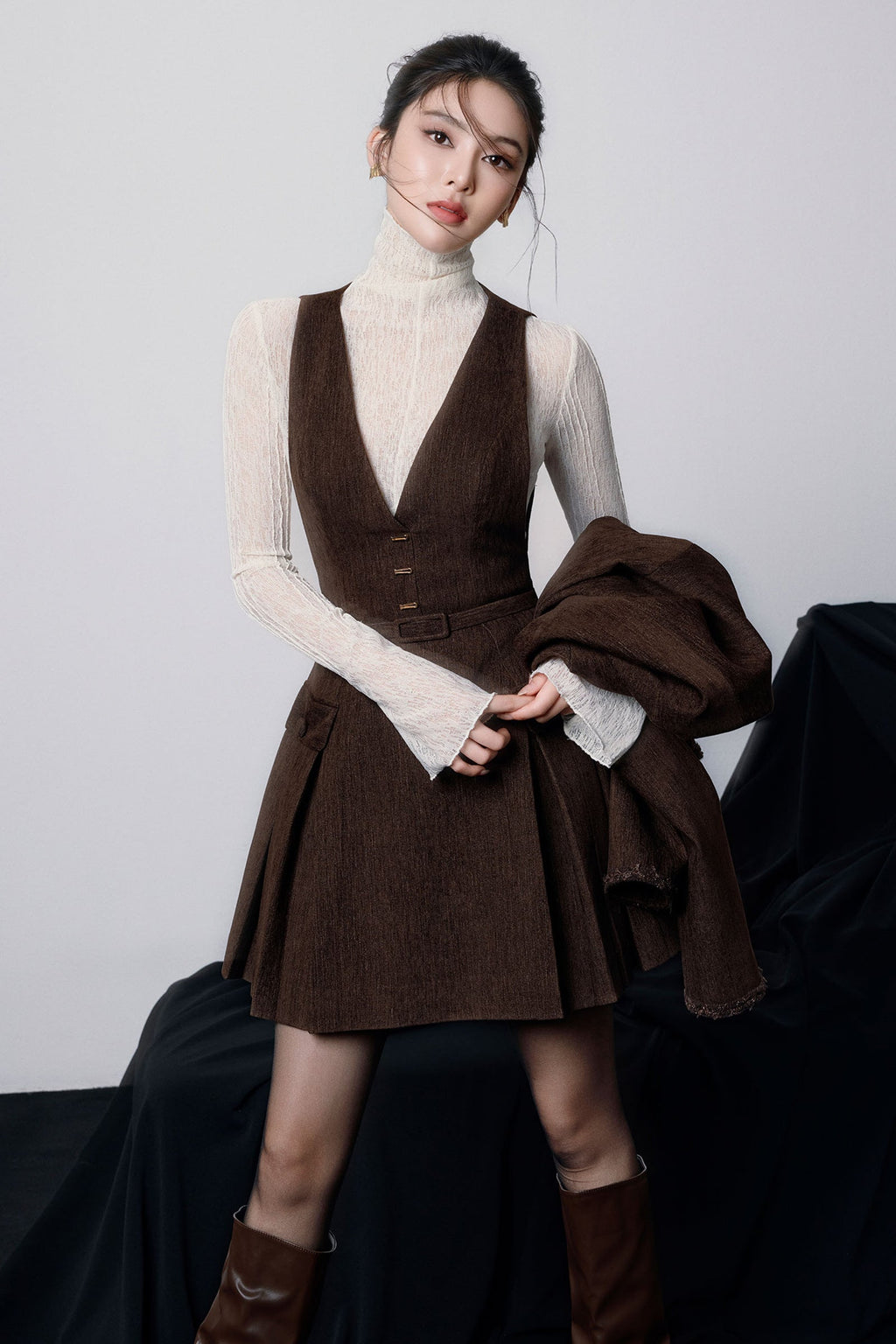 Lilou Bodycon Turtle Neck Woolen Top
