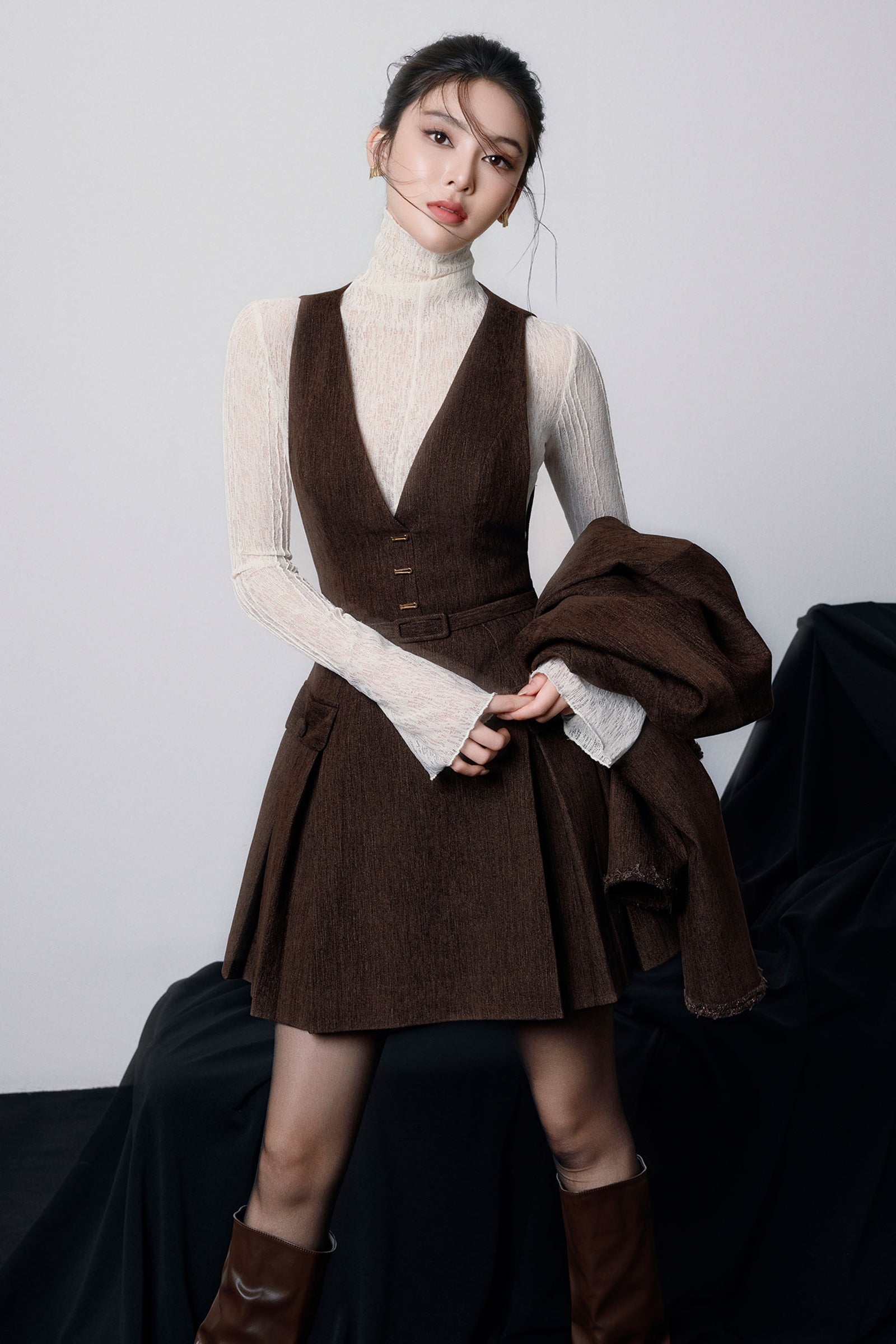 Lilou Bodycon Turtle Neck Woolen Top