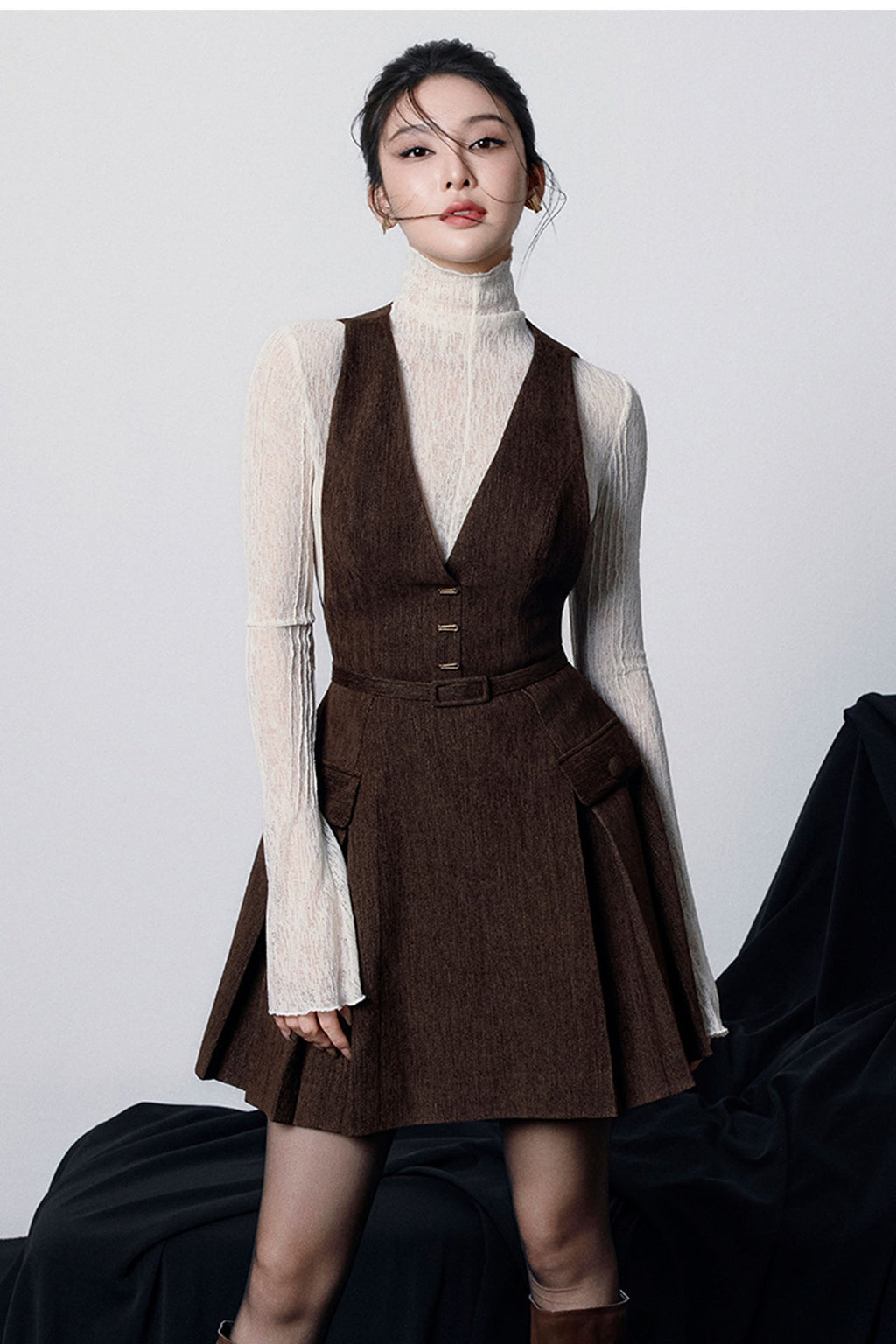 Lilou Bodycon Turtle Neck Woolen Top