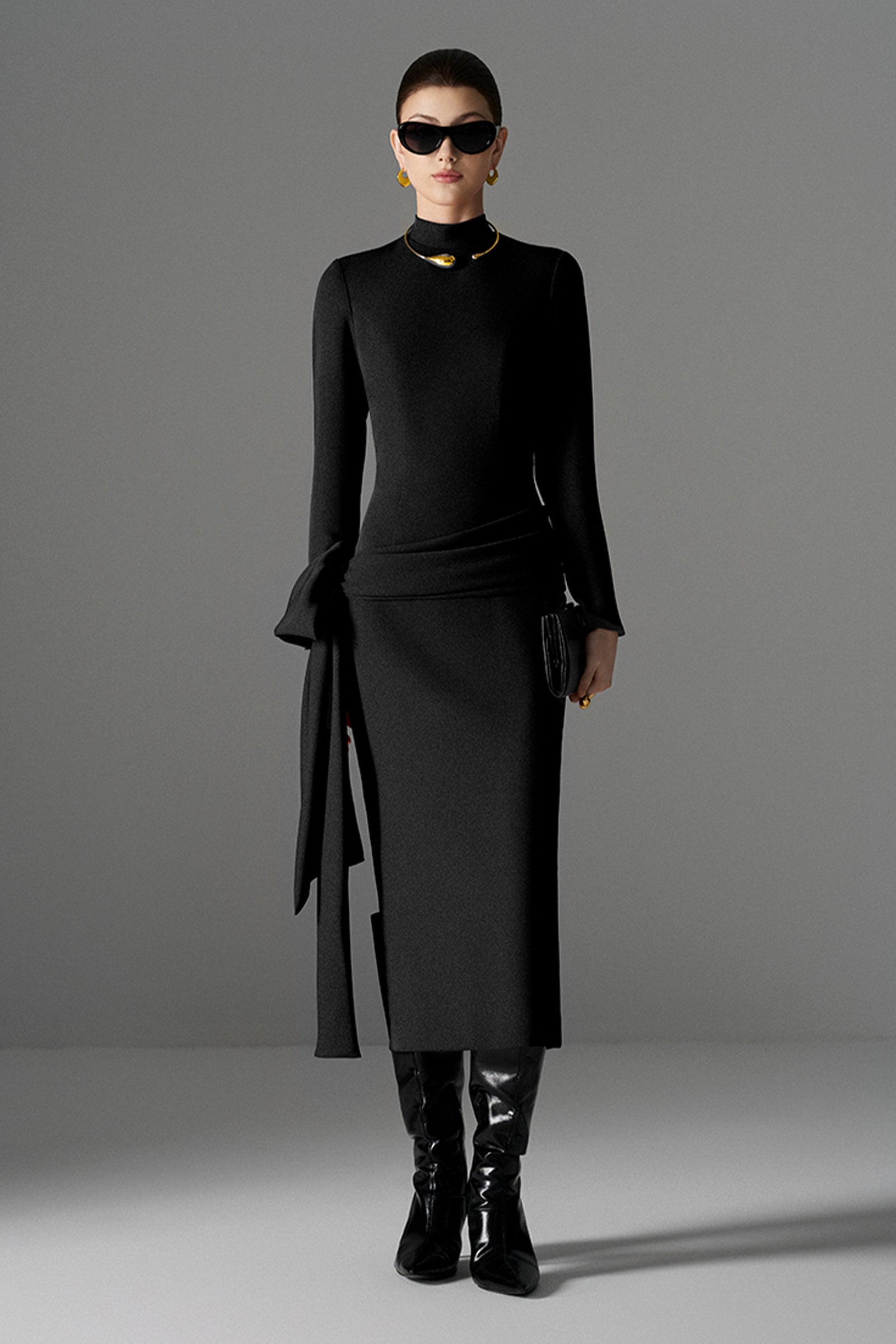 Scarletta High Neck Midi Dress