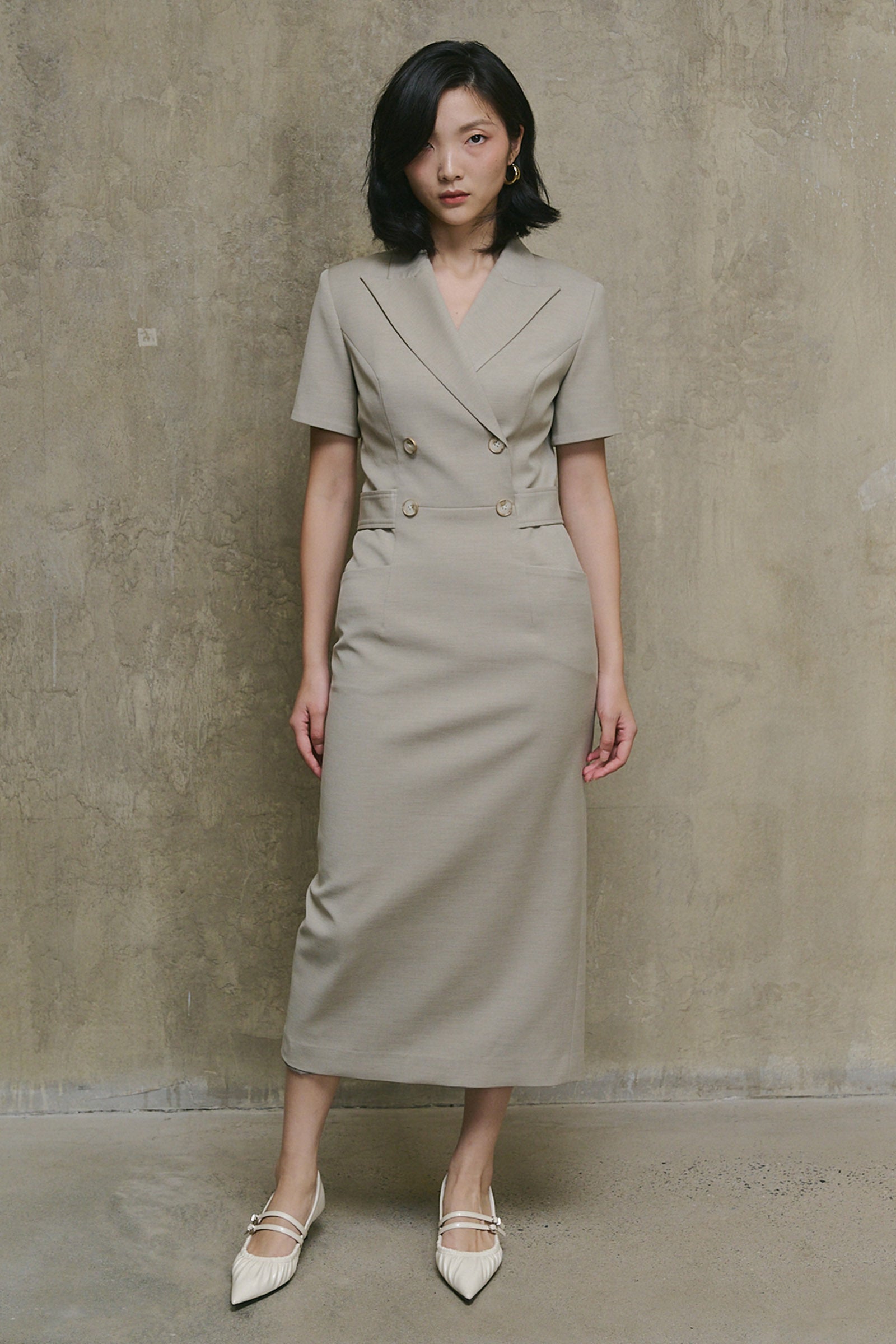 Serene Notch Neck Midi Dress