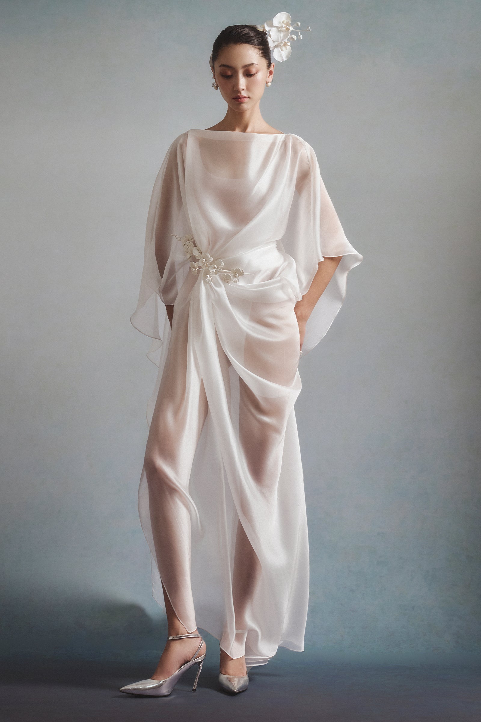 Sheen Draped Maxi Dress
