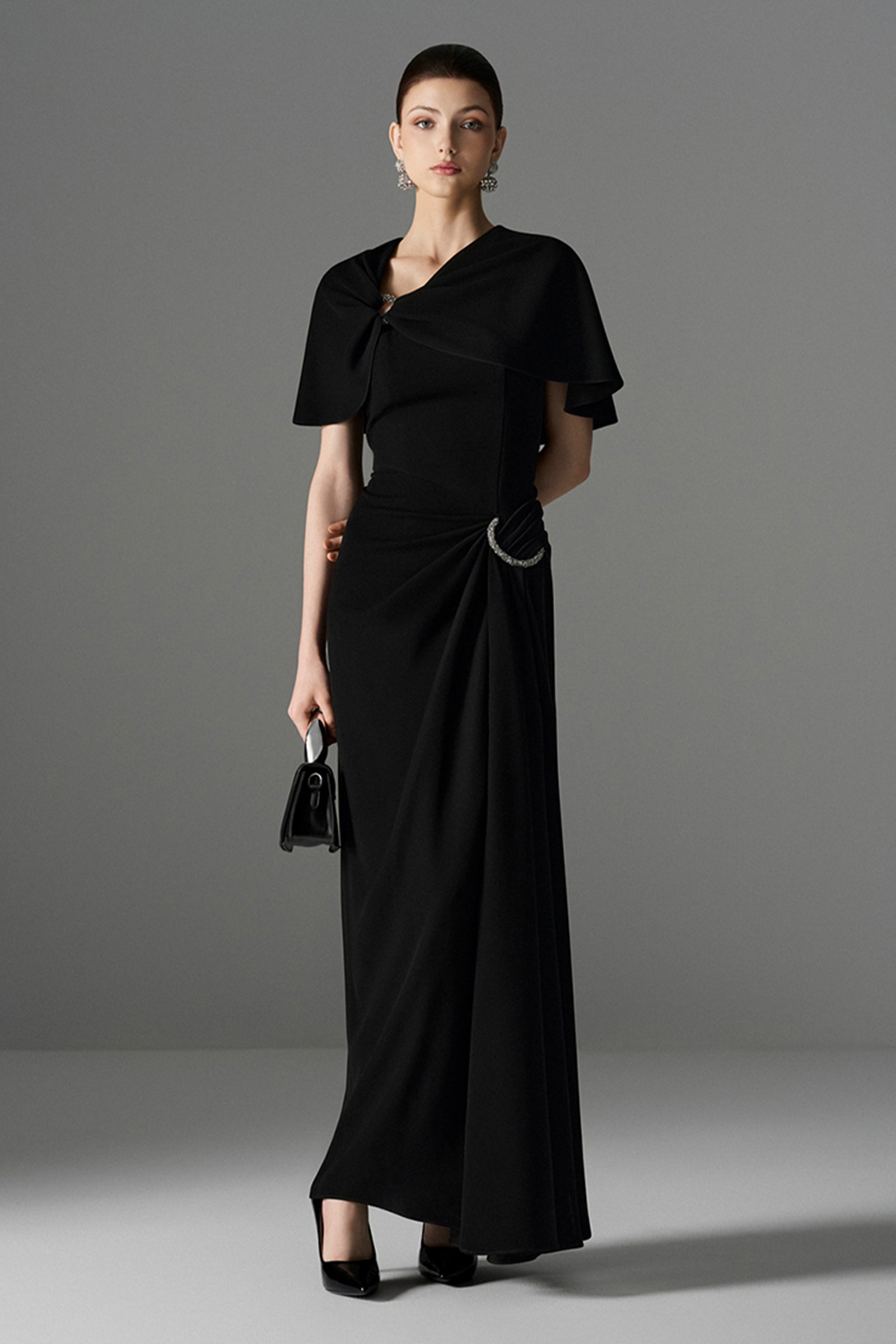 Starlight Cape Sleeve Maxi Dress
