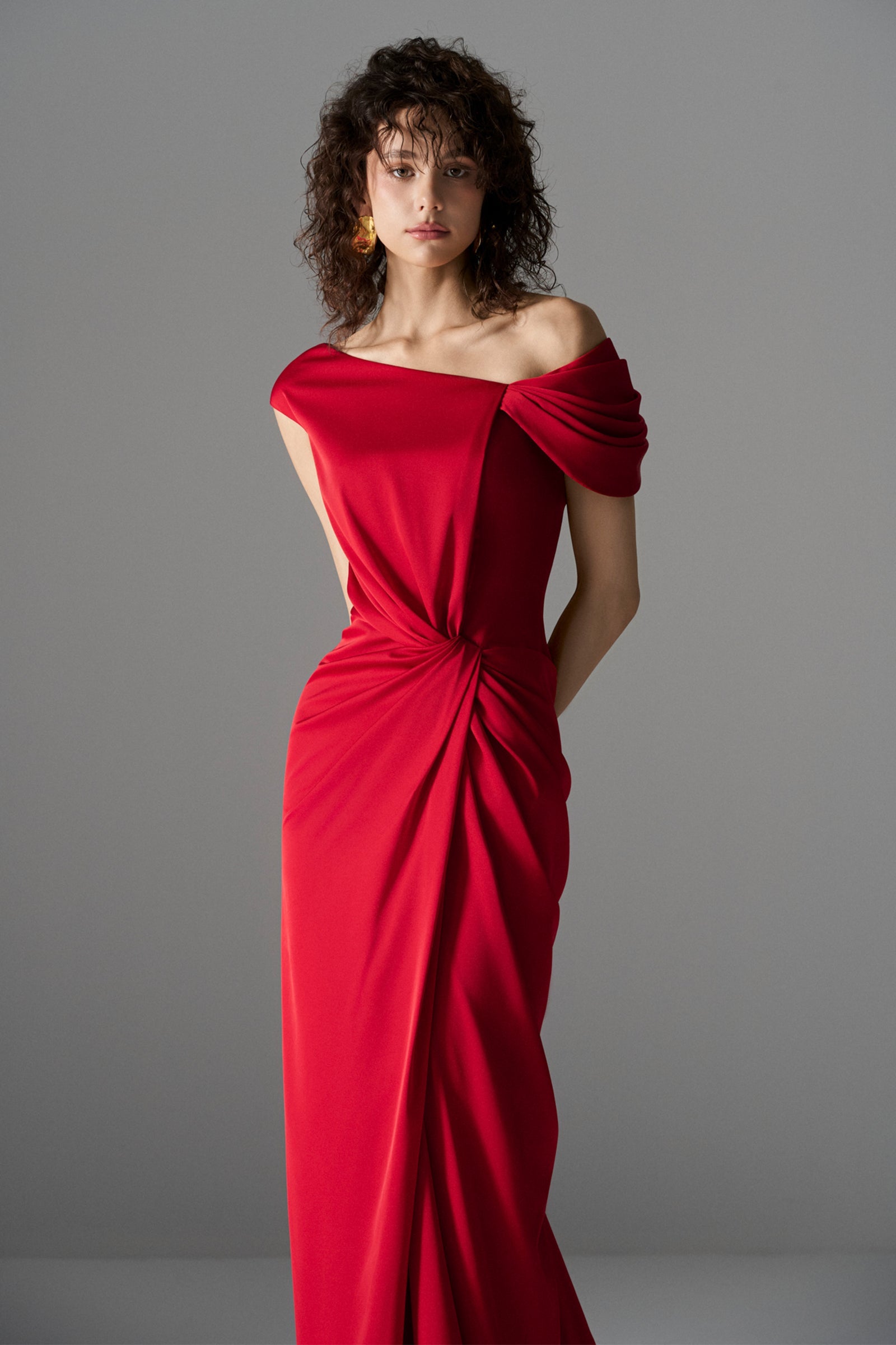 Scarlet Draped Maxi Dress