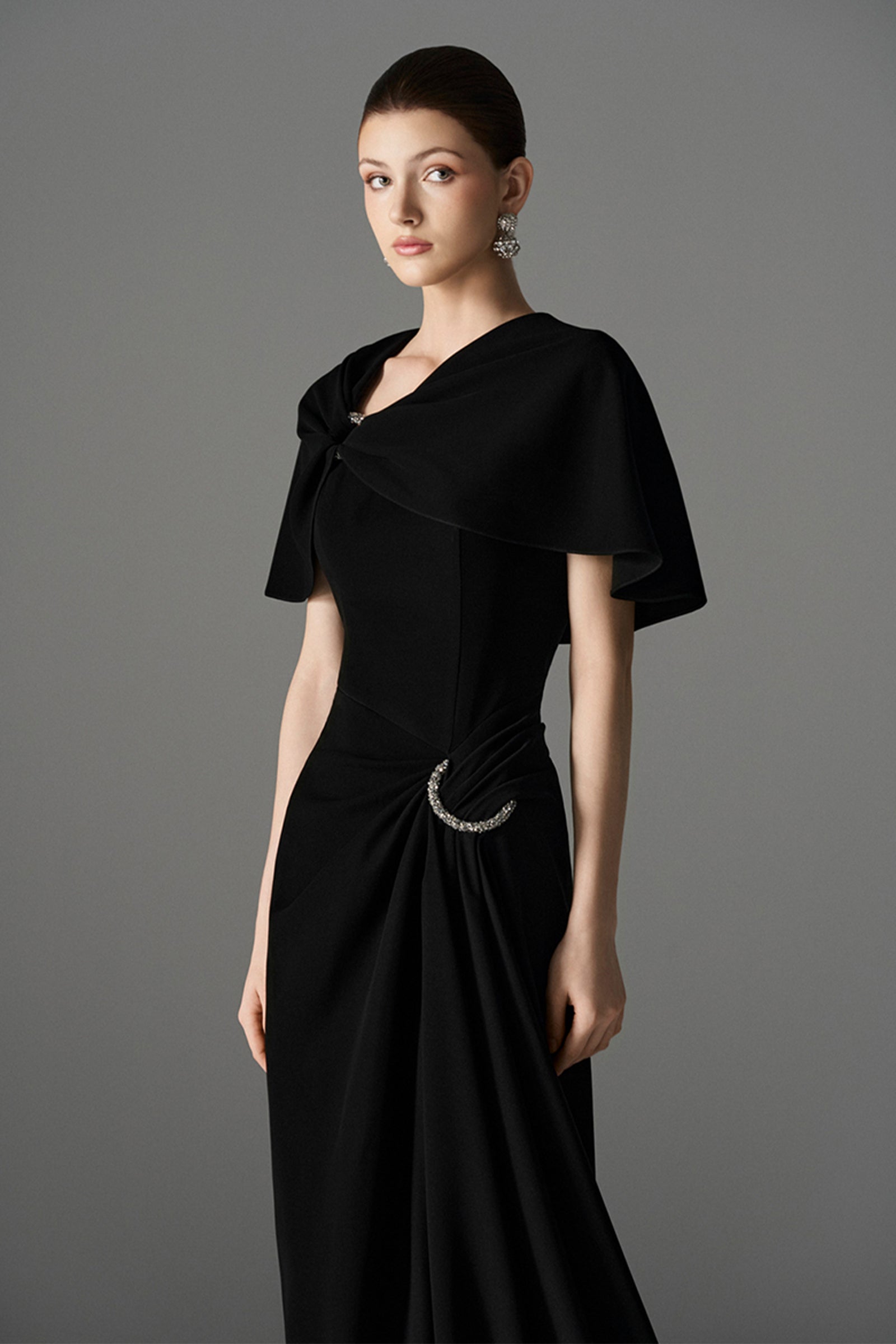 Starlight Cape Sleeve Maxi Dress