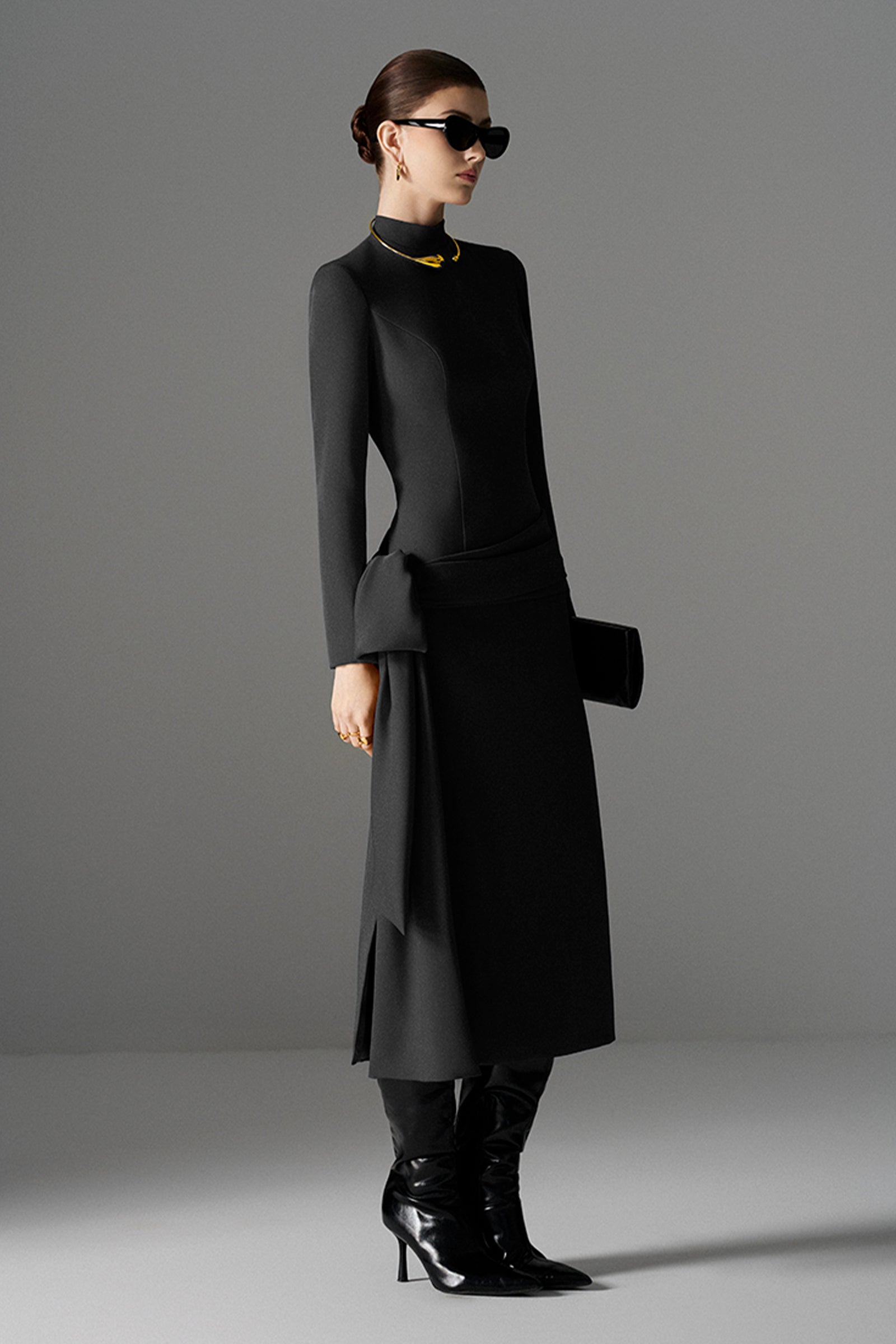 Scarletta High Neck Midi Dress